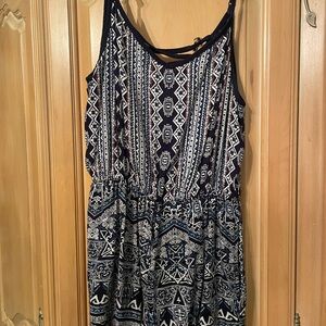 Angie Black and White Resort Jumpsuit with Spaghetti Straps